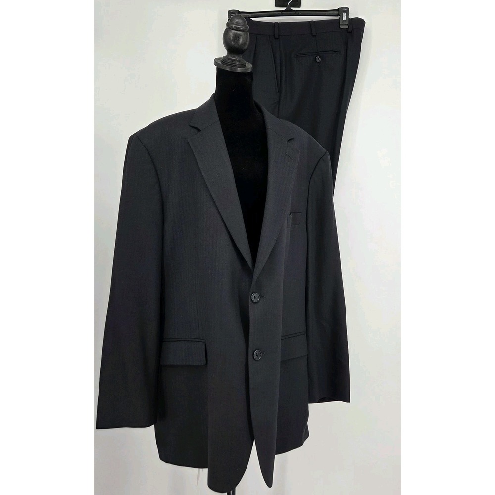 346 Brooks Brothers Stretch 46R Blazer 40x31 Suit Navy Pinstripe Wool